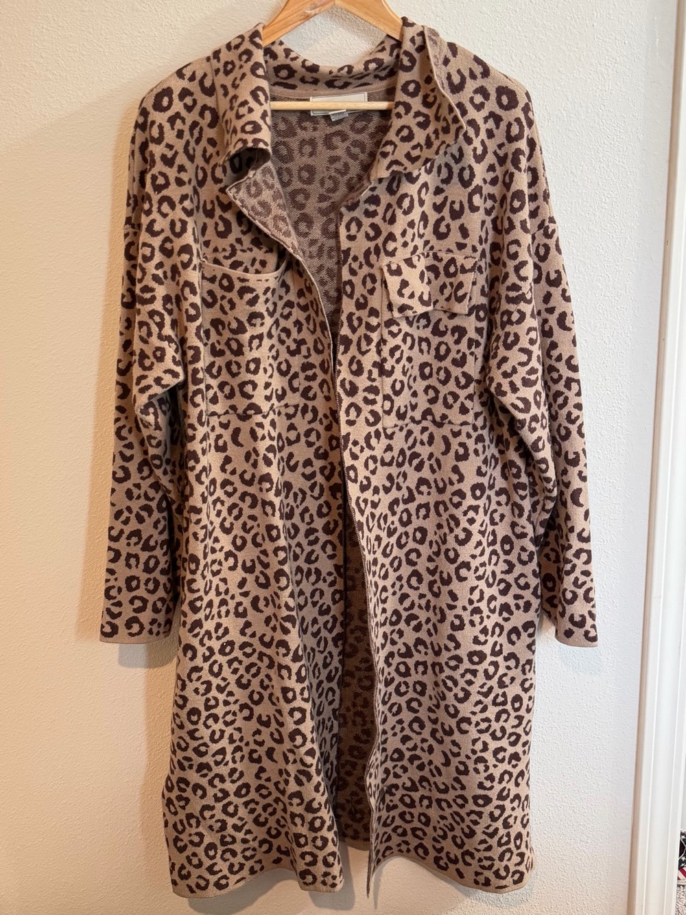 By Design Bamboo Blend Leopard Cardigan size XL